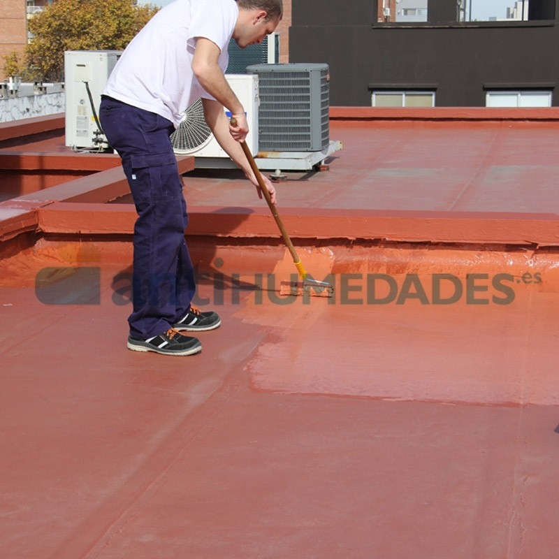 Impermeabilización con pintura poliuretano – Terraza sin humedades