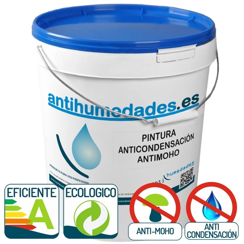 Pintura Anticondensacion y Antimoho ECO Antihumedades: las manchas de humedad en paredes, y techos Envase litros ltrs Color Blanco