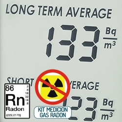kit para mediciones de cantidad de gas radón en el interior de viviendas